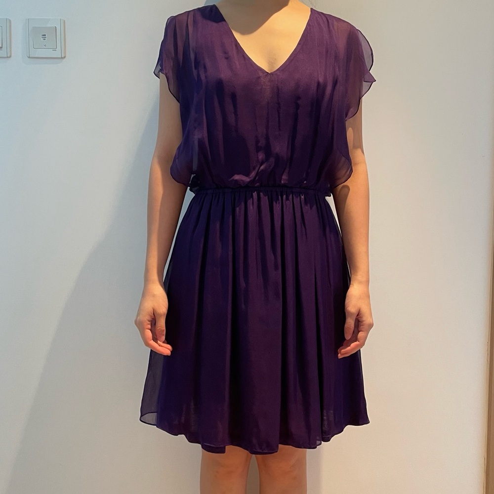 Alice + Olivia Purple Silk Dress